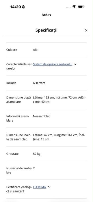 Comodā JYSK albā