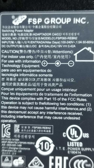 Адаптер - зарядно модел FSP065-REBN2 19V 3.42A / 5.5мм