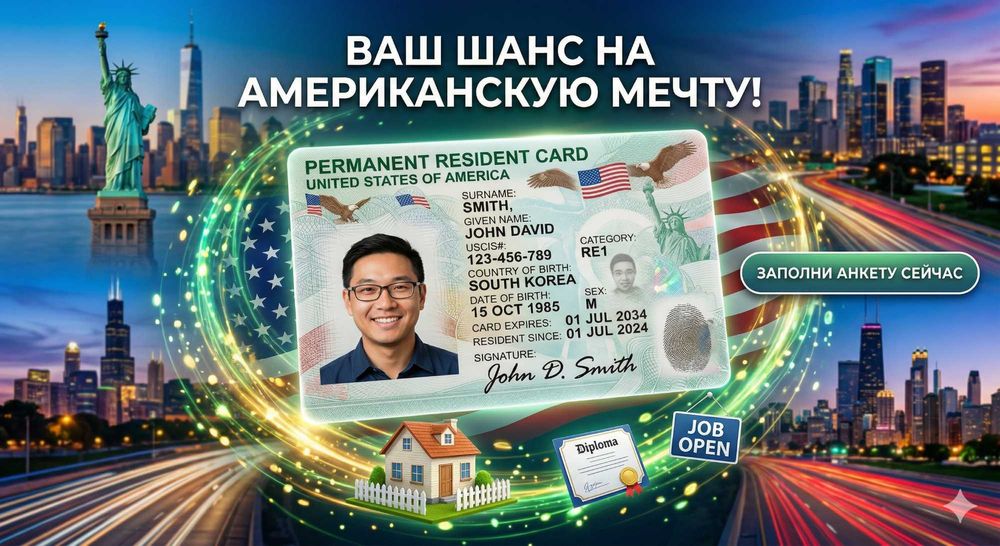 Успейте зарегистрироваться на Грин Кард. Мы в этом поможем