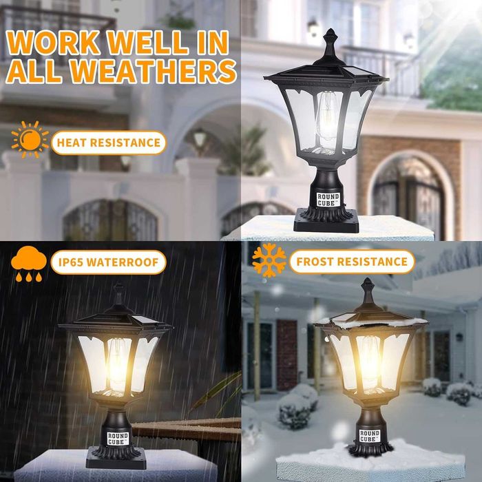 Външна градинска соларна лампа от лят алуминий