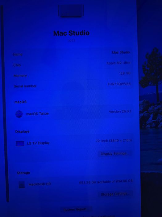 Mac Studio M2 ULTRA 24-CPU/60-GPU/128GB RAM/ 1TB SSD
