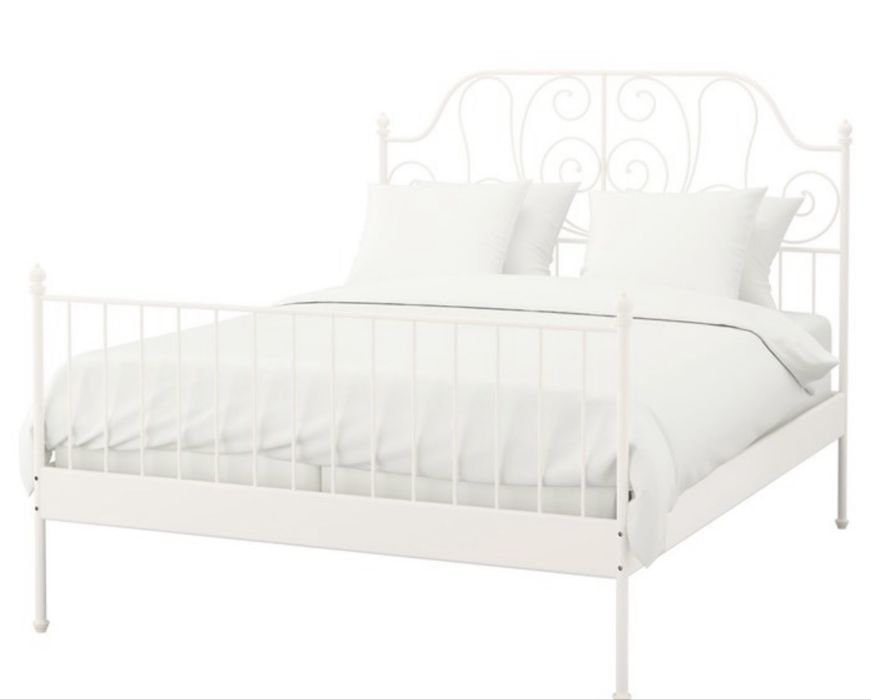 Ikea бяла метална рамка 180х200