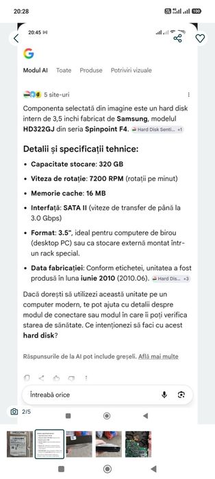 Hard disk intern Samsung 320 gb