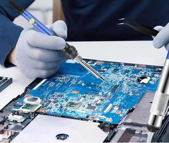 Топъл ел поялник с поставка и 6 приставки и несесер 60W