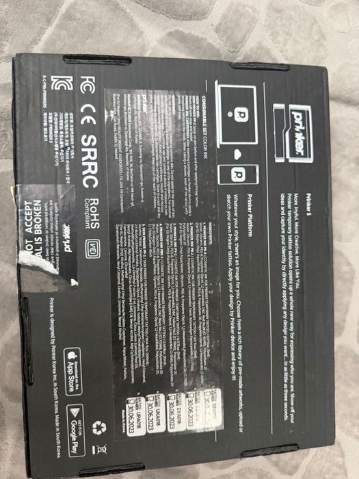 Принтер для печати на теле Prinker S black ink& color ink