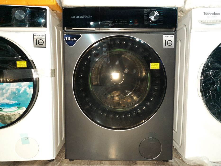 АКЦИЯ,стиральные машины AIWA 10кг+СУШКА,подсветка,пар,.кир мошина