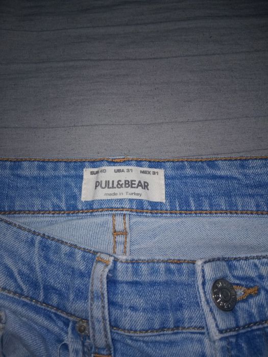 Blugi Pull&Bear bleu deschis, ripped