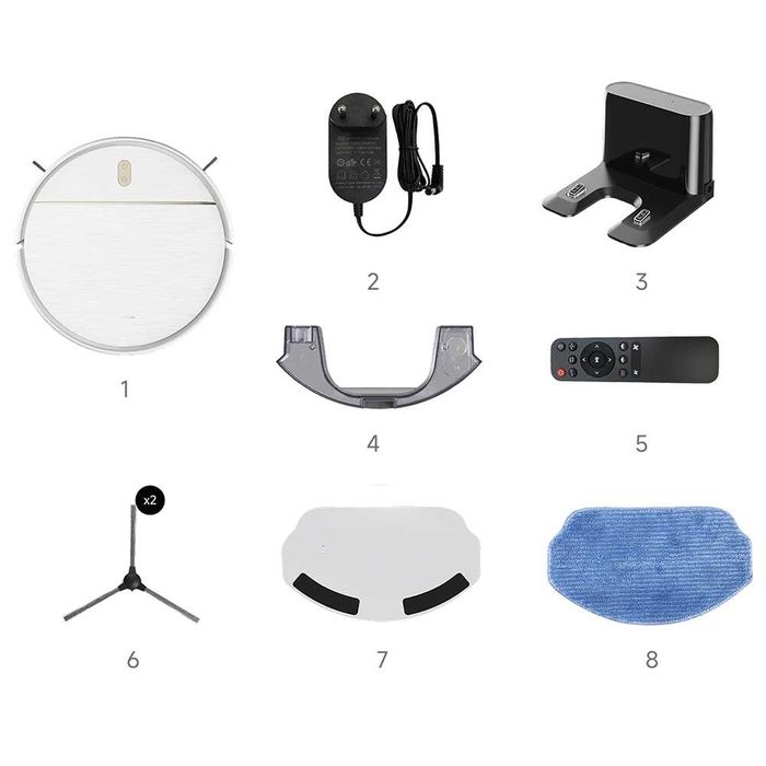Deerma DEM-S40 – Aspirator Robot, Aspirare și Spălare, 7000 Pa, 4 Moduri, Bază de Încărcare, Telecomandă, Alb