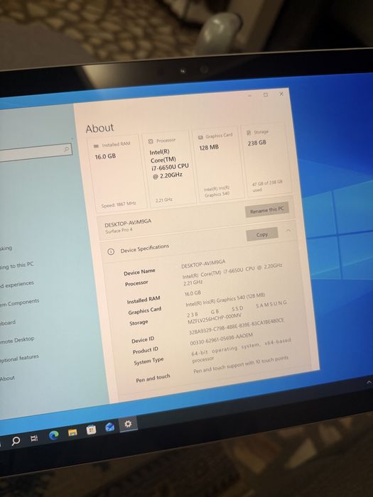 Tableta Microsoft Surface Pro 4, i7, 16 gb ram