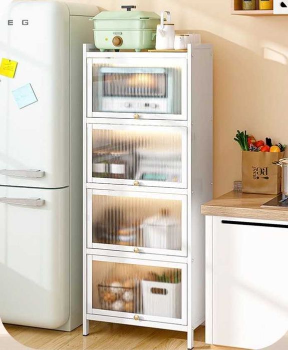 кухонный шкаф с полками для хранения техники продуктов\с полками