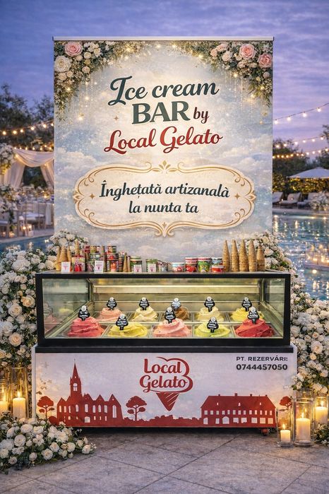 Ice cream BAR , Înghețată la nuntă , Gelato Bar , Înghețată artizanală