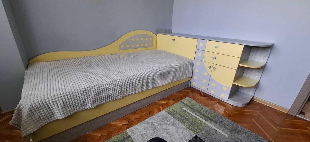 Единично легло с ракла и бюро комплект