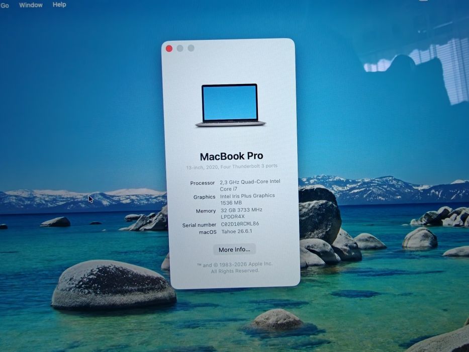 MacBook Pro 13 2020 | Intel Core i7 | 32 Ram | 1TB SSD