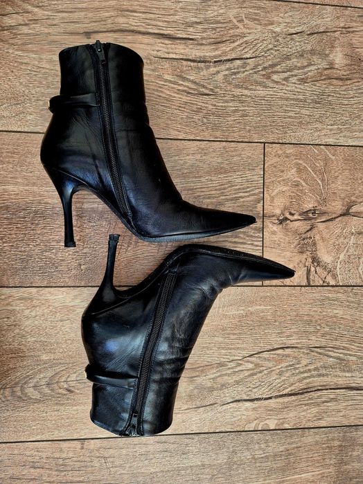 Furla, кожени боти, черни, размер 37