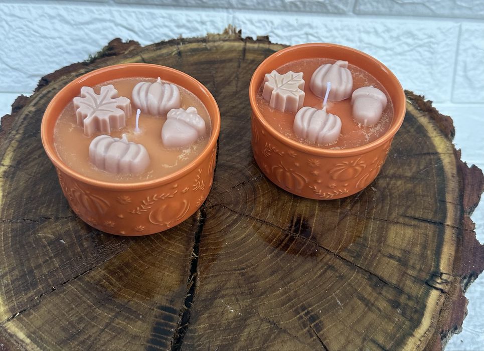 Lumanari parfumate de toamna (handmade) din ceara de soia