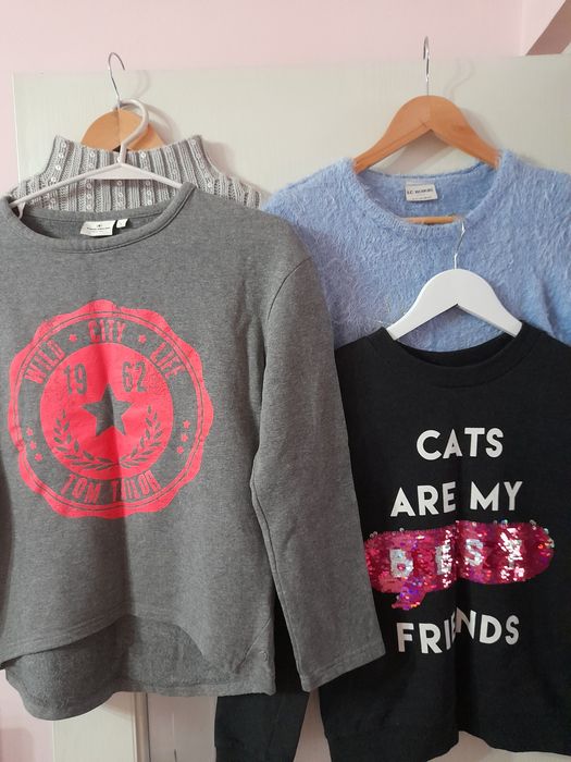 Pulovere și tricouri cu mânecă lunga, 10-14 ani, in stare excelenta.