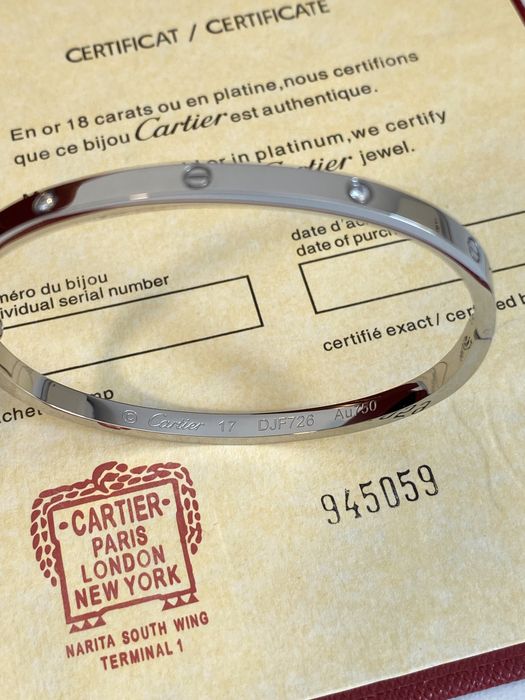 Brățară Cartier LOVE 17 White Gold 750 Diamond