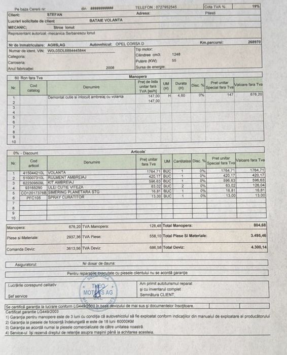 Opel CORSA 1.3 diesel, consum mic