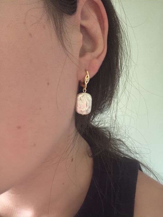 Серьги из натурального жемчуга