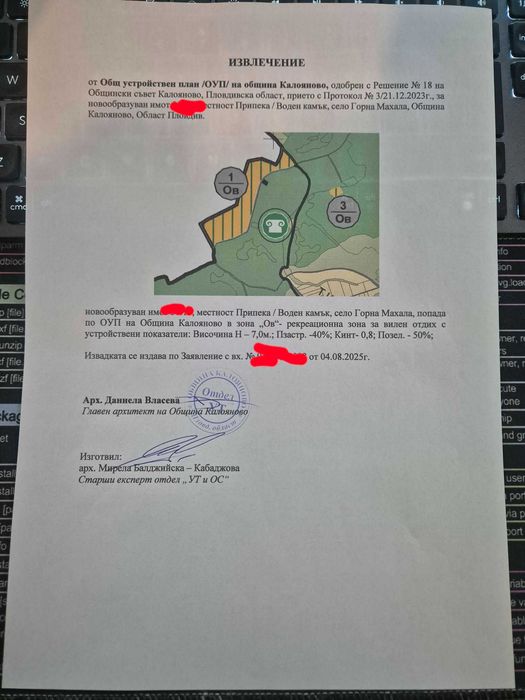 Парцел 687 кв.м. във ВЗ Воден Камък - подходящ за вила, градина, къща
