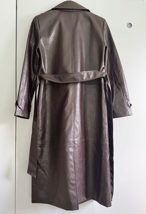 Кожен шлифер шоколад