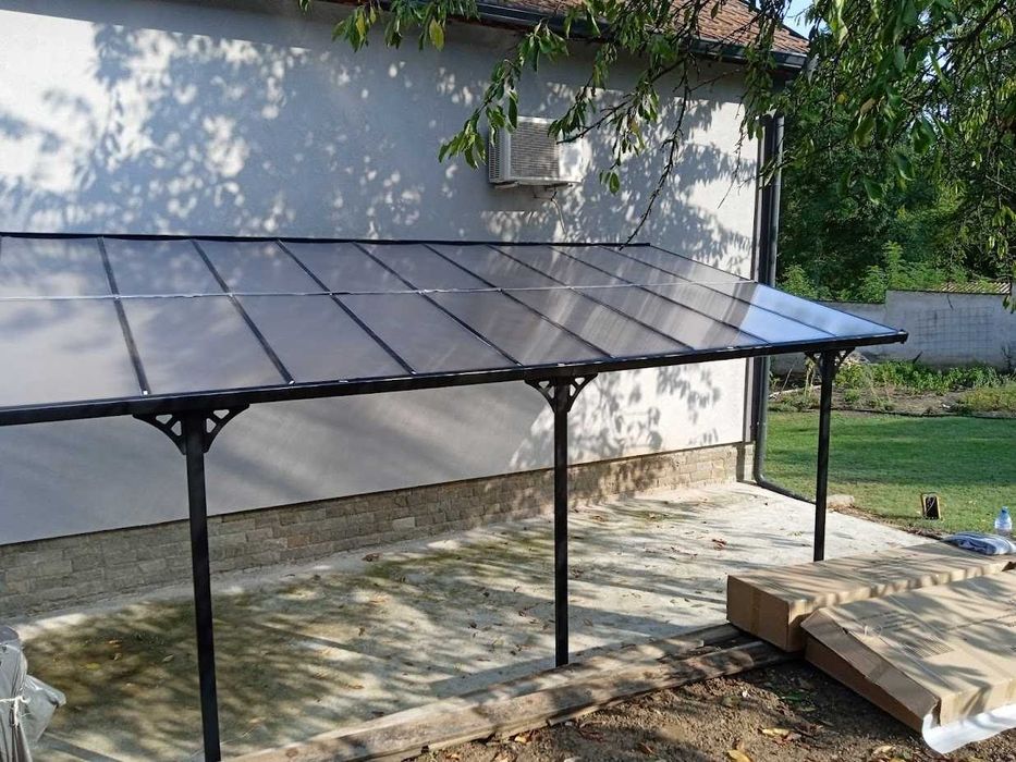 Алуминиев навес за тераса/веранда Westmann антрацит 313x300 cm, 9 кв м