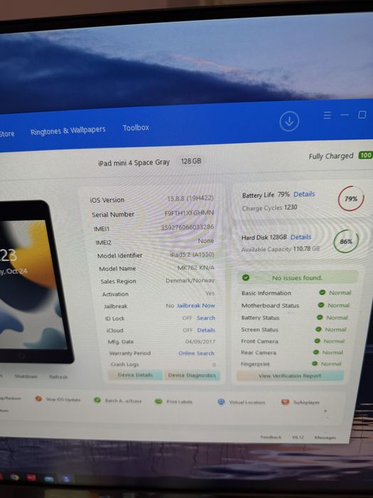 Apple iPad mini 4 – 128GB – Wi-Fi + Cellular – Stare buna