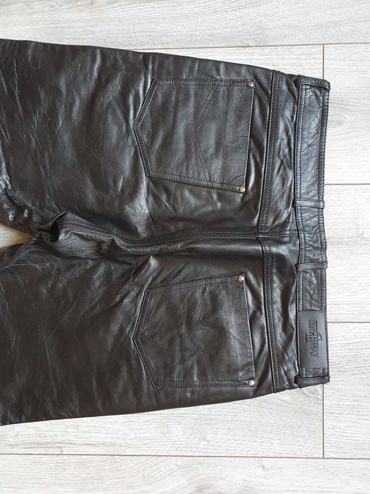 Pantaloni de piele HIGHWAY 1 (rock, motor) - Marimea 50 (Talie 87 cm)