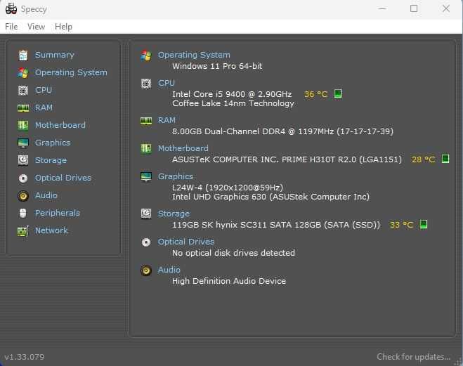 Mini PC Asus I5 9400 8 16GB RAM SSD Windows 11
