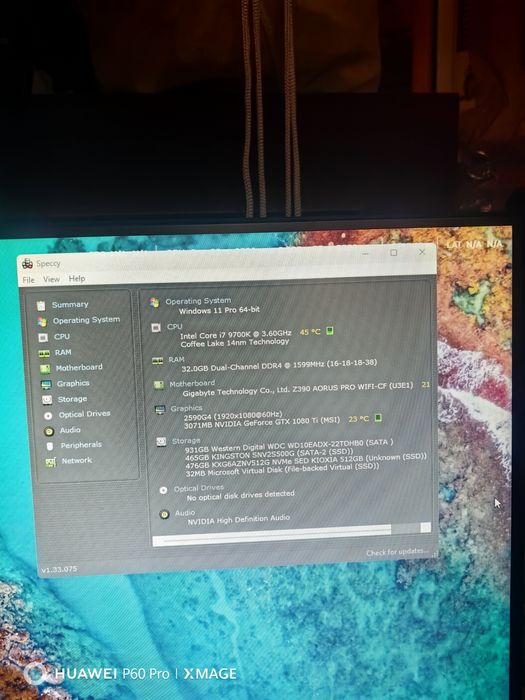 Vând unitate i7 9700k + LCD Aoc 25"