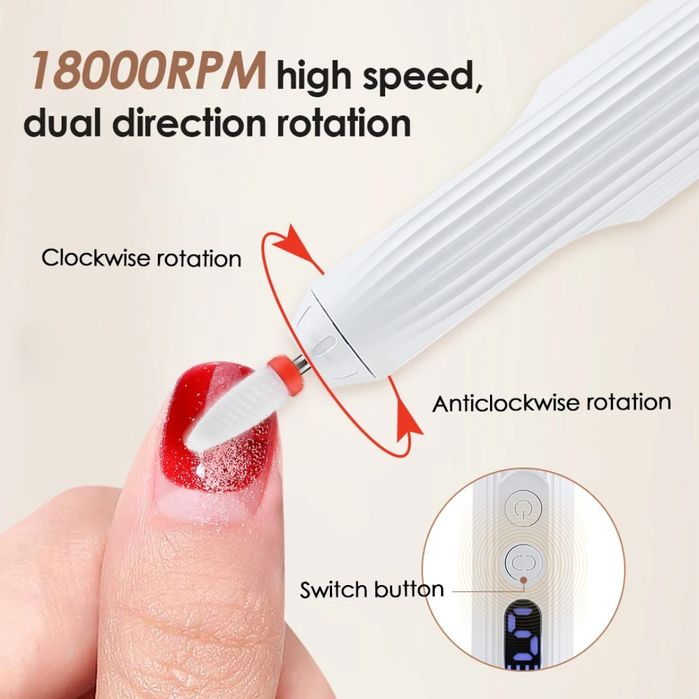 Преносима Електрическа пила, УВ лампа за нокти 2 в 1 маникюр и педикюр