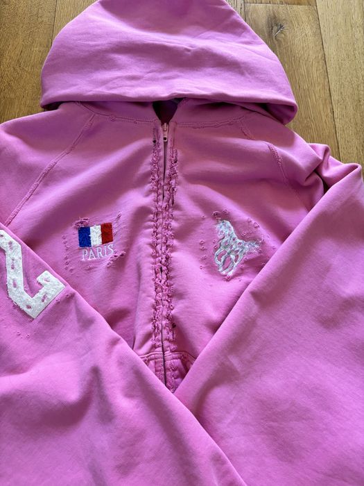 Balenciaga pink polo zip up