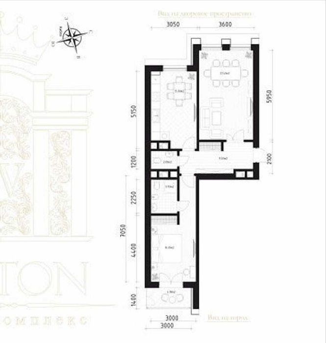 Квартира с кадастром в клубном ЖК WISTON, 73,95 м²