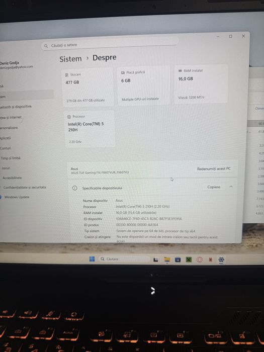 Asus TUF F16 intel core 5 210H vand sau schimb