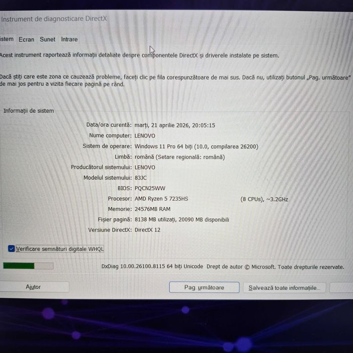 Laptop Gaming LENOVO LOQ Ryzen 5 7235HS 24GB 512GB RTX 3050 6GB