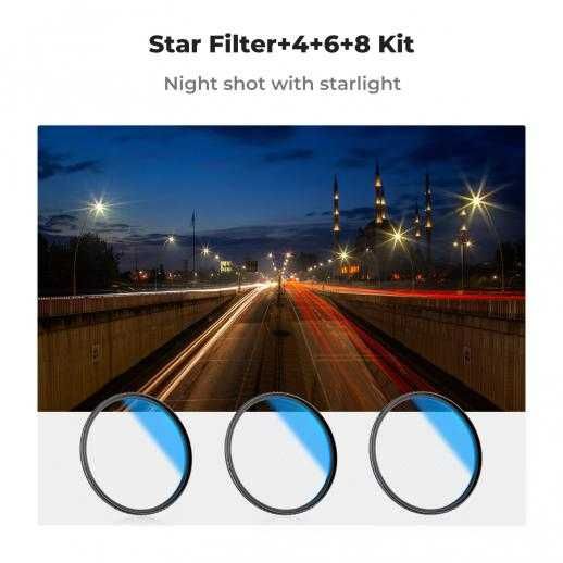 K&F Concept Комплект от 3 звездни филтъра Star 4 6 8