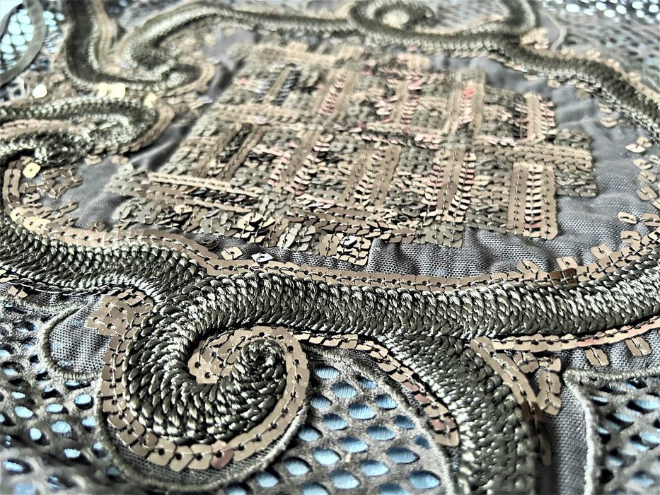 Body de plasa negru cu aplicatii de paiete negre Freeda