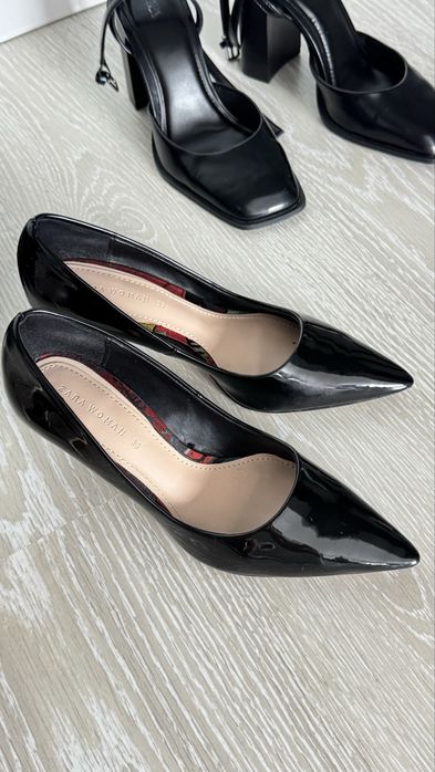 Туфли Zara черные лакированные