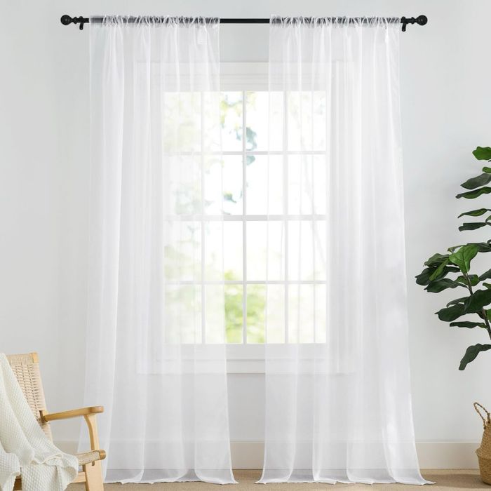 Perdele albe 260x140 cm set 2 buc transparente PONY DANCE