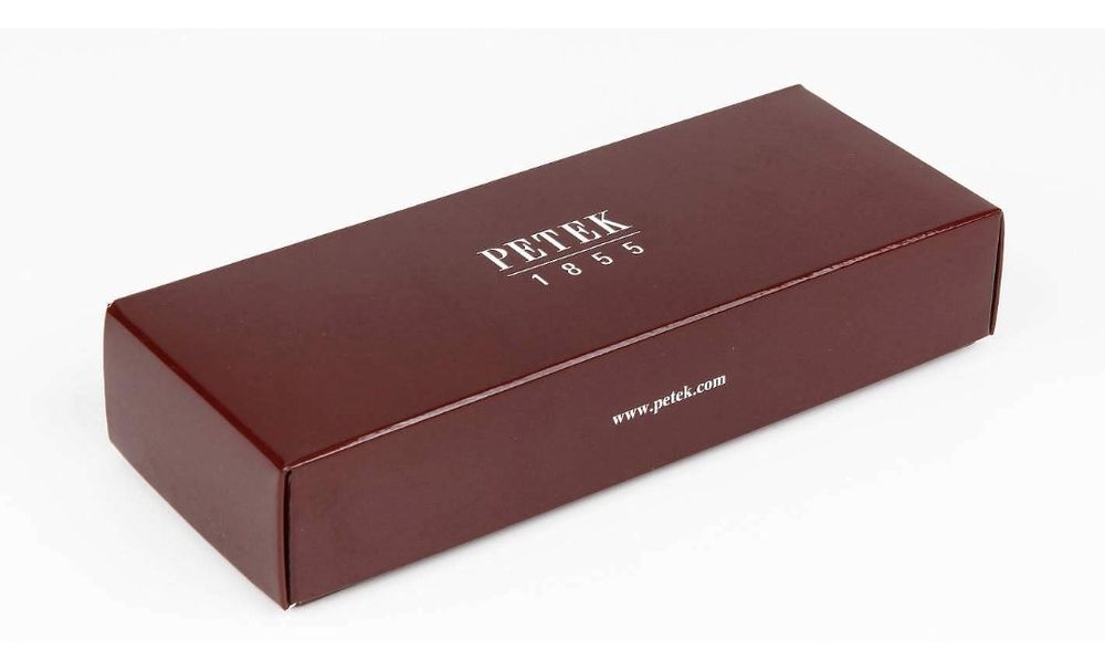"Фирменный кожаный футляр для очков PETEK 1855 в подарочной коробке"
