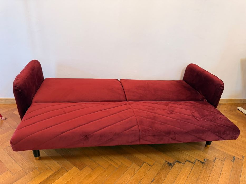 Canapea NOUA extensibila rosu inchis