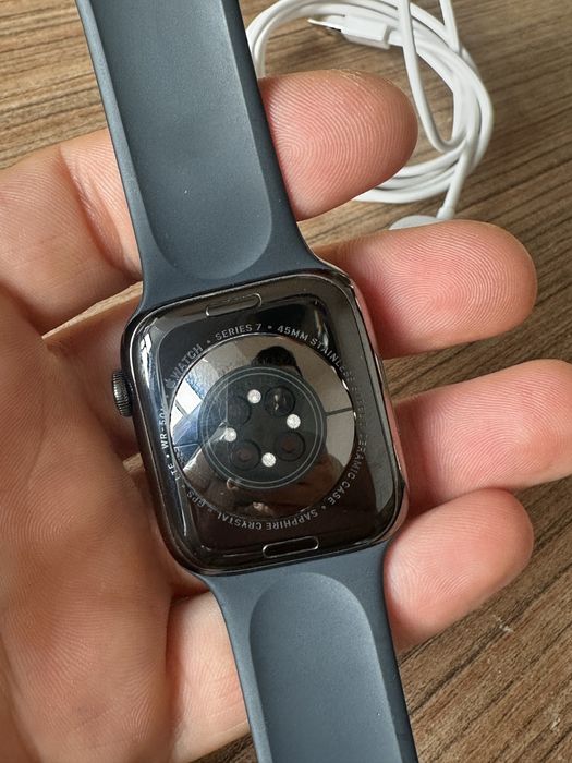 Apple Watch seria 7, 45mm, stainless steel GPS + celular