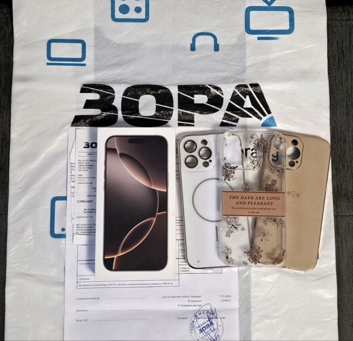 КАТО НОВ 1TB iPhone 16 Pro Max Гаранция Zora 2026г. Desert Titanium