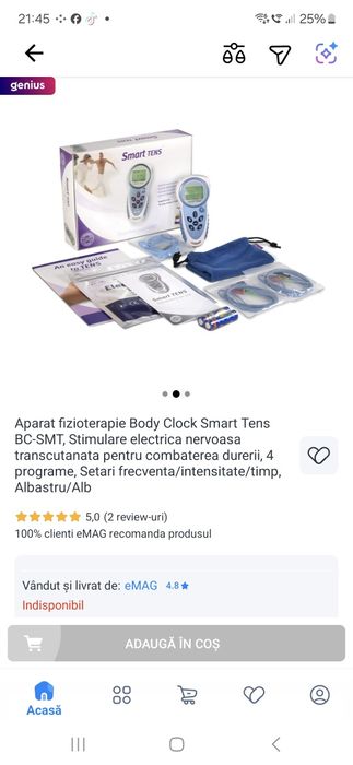 Aparat fizioterapie Body clok Smart Tens NOU