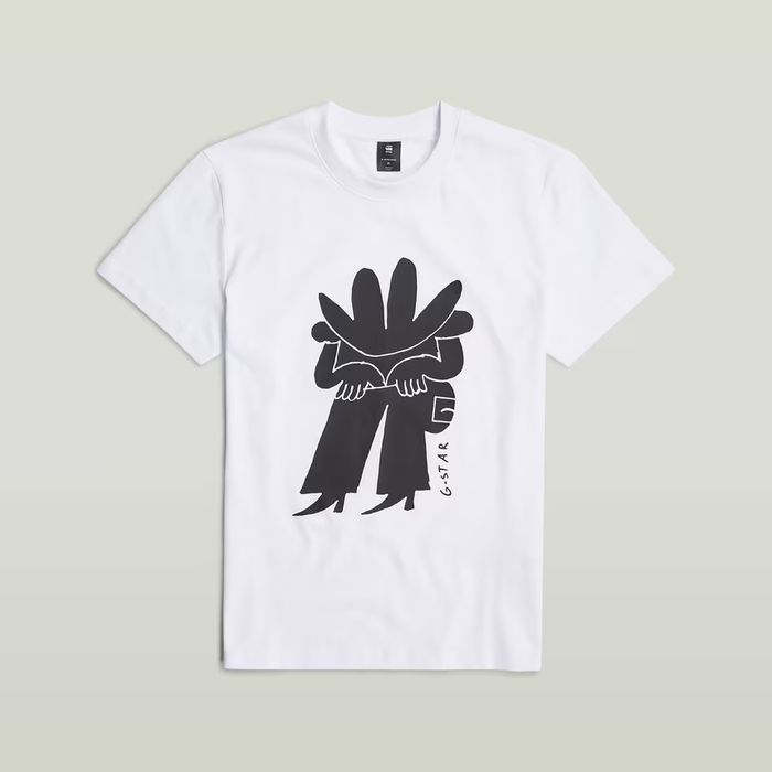 Оригинална тениска G-Star Raw Boots M нова мъжка бяла