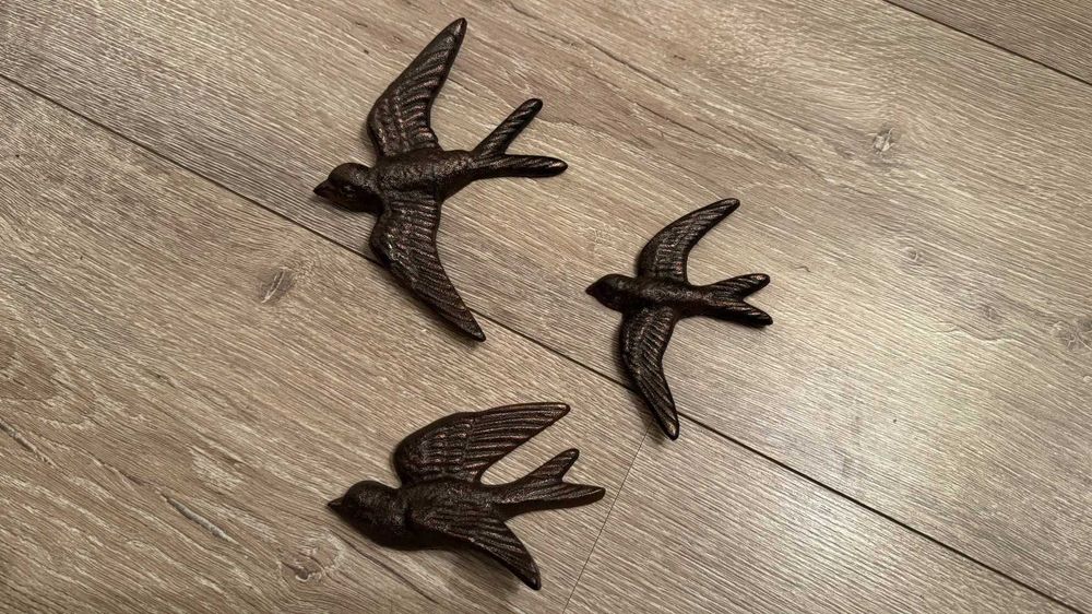 Комплект 3бр. декоративни чугунени лястовици, 452гр