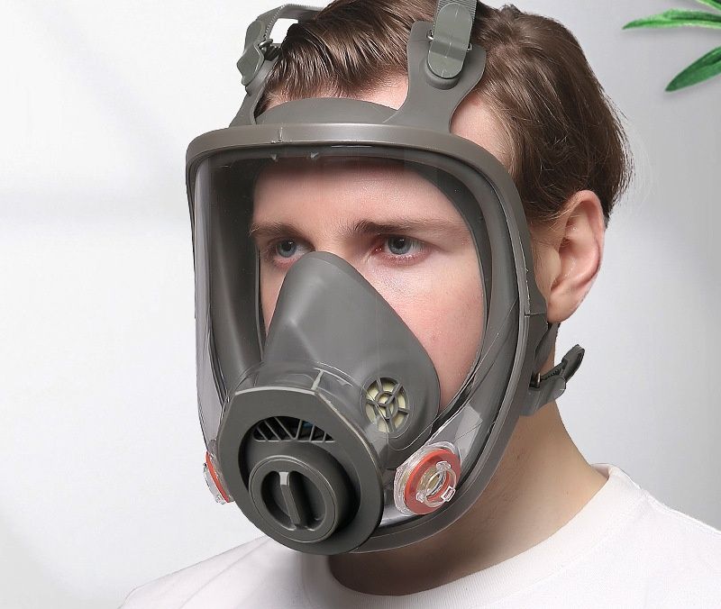 Маска полнолицевая противогаз респиратор защита от хими