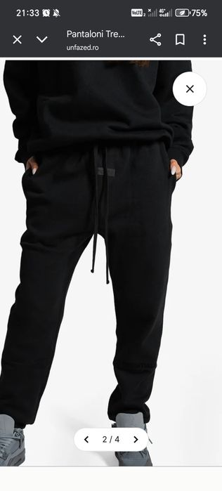 Pantaloni esentials negri marimea s