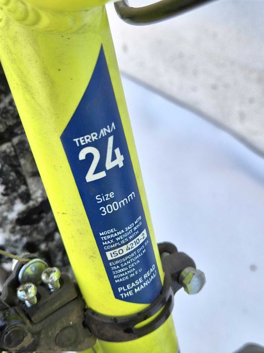 Bicicleta 24", angrenaje Shimano, 3x6, cadru aluminiu. Putin folosita