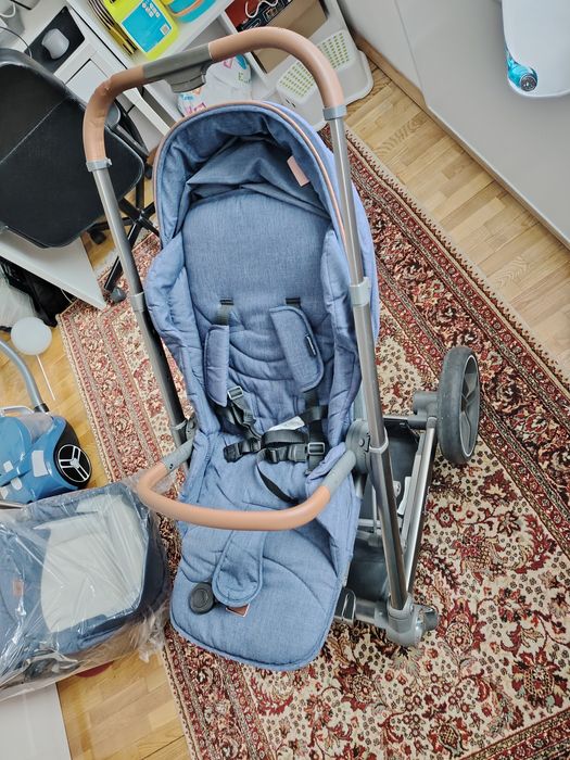 Комбинирана детска количка Cangaroo Icon 2в1 цвят дънки